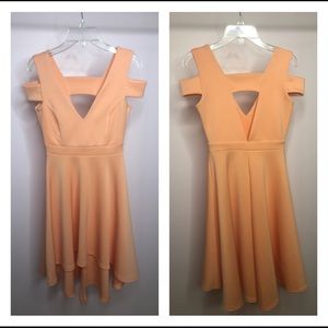 Boohoo Peach High Low MIDI Dress